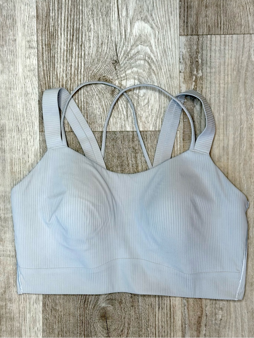 Lululemon Like a Cloud Ribbed Longline Bra Light Support D/DD Cup Powder Blue 14